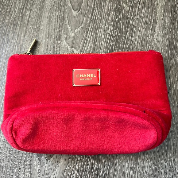 CHANEL Bags Chanel Red Velvet Makeup Case Bag Poshmark